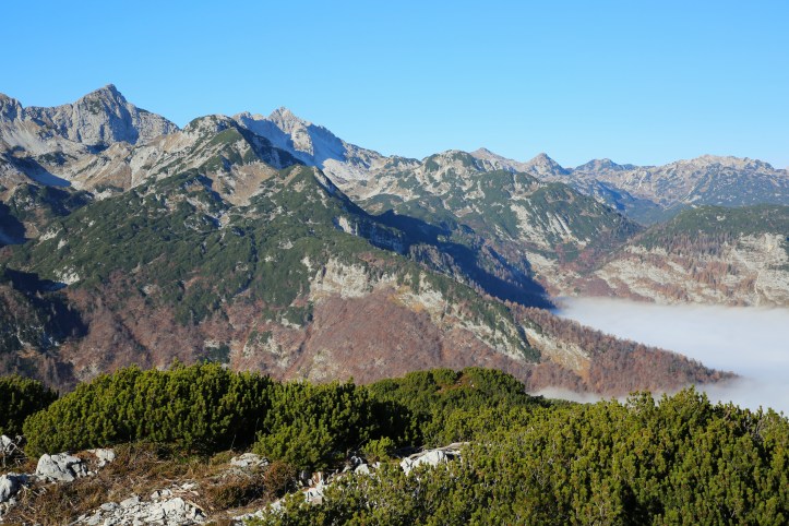 View from Orlove Glave by Vogel Cable Car from Lake Bohinj in Traglav National Park